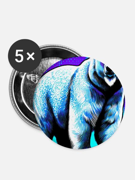 Eisbär - Buttons groß 56 mm (5er Pack) - Weiß