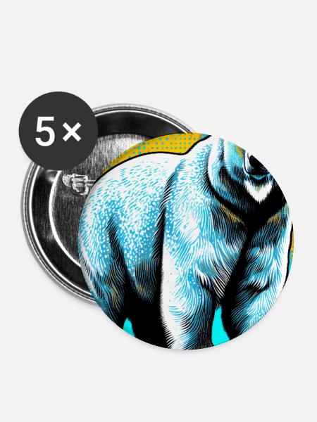 Eisbär - Buttons groß 56 mm (5er Pack) - Weiß