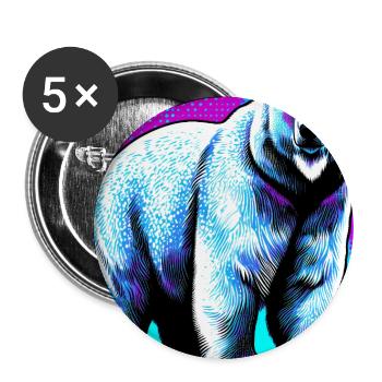 ours blanc - Lot de 5 grands badges (56 mm) - blanc - Devant