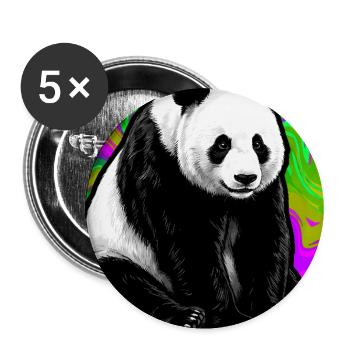 Panda - Buttons groß 56 mm (5er Pack) - Weiß - Vorne