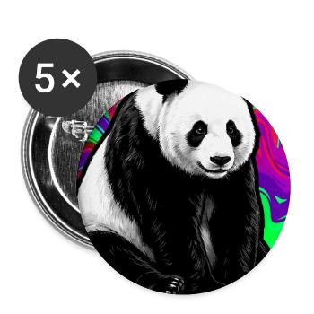 Panda - Buttons groß 56 mm (5er Pack) - Weiß - Vorne