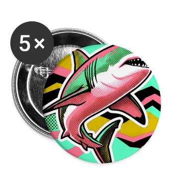 Shark - Buttons large 2.2''/56 mm (5-pack) - white - Front