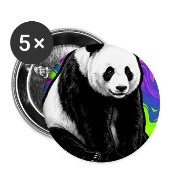 Panda - Buttons groß 56 mm (5er Pack) - Weiß - Vorne