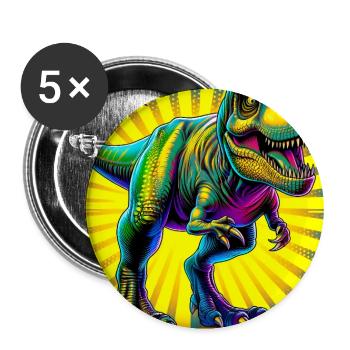 dinosaur - Buttons large 2.2''/56 mm (5-pack) - white - Front