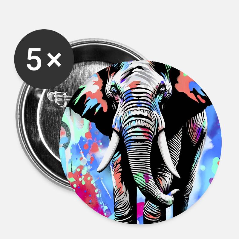 elephant - Buttons large 2.2''/56 mm (5-pack) - white