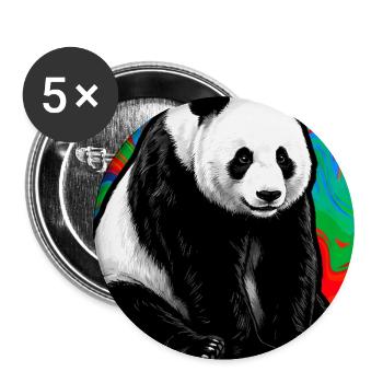 Panda - Buttons groß 56 mm (5er Pack) - Weiß - Vorne
