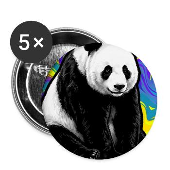 panda - Lot de 5 grands badges (56 mm) - blanc - Devant