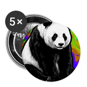 Panda - Buttons groß 56 mm (5er Pack) - Weiß - Vorne