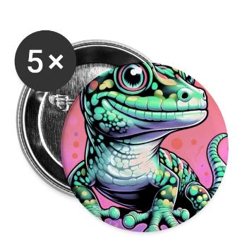 Gecko - Buttons groß 56 mm (5er Pack) - Weiß - Vorne