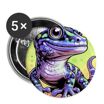 Gecko - Buttons groß 56 mm (5er Pack) - Weiß - Vorne