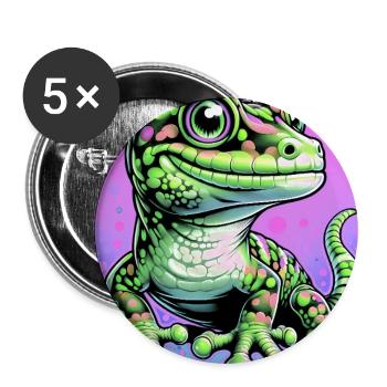 Gecko - Buttons groß 56 mm (5er Pack) - Weiß - Vorne
