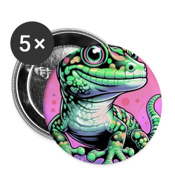 Gecko - Buttons groß 56 mm (5er Pack) - Weiß - Vorne