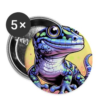 Gecko - Buttons groß 56 mm (5er Pack) - Weiß - Vorne