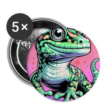 Gecko - Buttons groß 56 mm (5er Pack) - Weiß - Vorne
