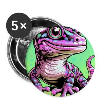 Gecko - Buttons groß 56 mm (5er Pack) - Weiß - Vorne