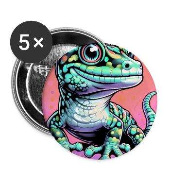 Gecko - Buttons groß 56 mm (5er Pack) - Weiß - Vorne