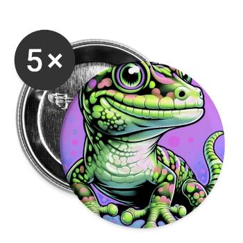 Gecko - Buttons groß 56 mm (5er Pack) - Weiß - Vorne