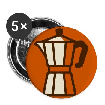 Espresso Maker Coffee Logo - Buttons large 2.2''/56 mm (5-pack) - white - Front