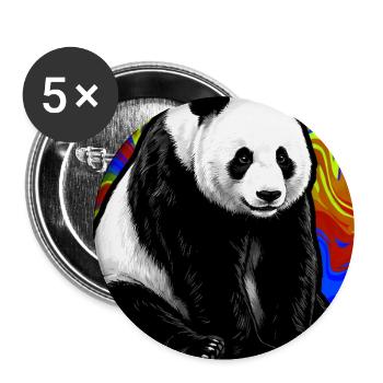 Panda - Buttons groß 56 mm (5er Pack) - Weiß - Vorne