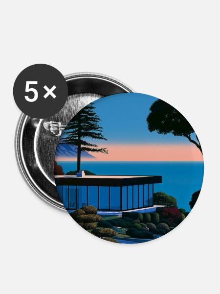 Retro home - Buttons groß 56 mm (5er Pack) - Weiß