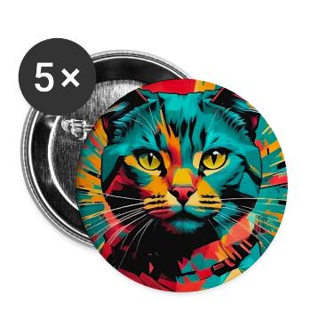 Cat - Buttons large 2.2''/56 mm (5-pack) - white - Front