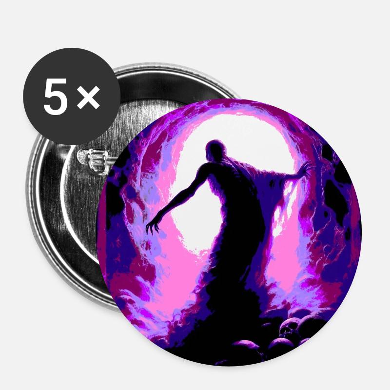 Funeral Night - Buttons large 2.2''/56 mm (5-pack) - white