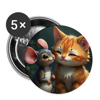 Didimaus69 - Buttons groß 56 mm (5er Pack) - Weiß - Vorne