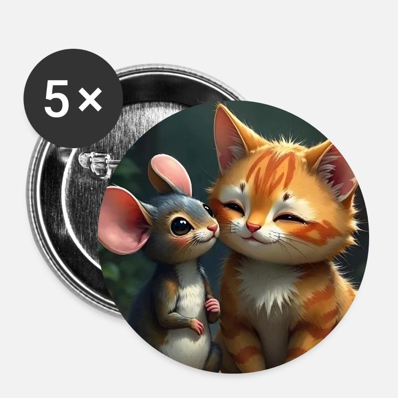 Didimaus69 - Buttons groß 56 mm (5er Pack) - Weiß
