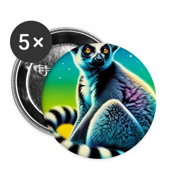 Lemur - Buttons groß 56 mm (5er Pack) - Weiß - Vorne