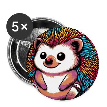 hedgehog - Buttons large 2.2''/56 mm (5-pack) - white - Front