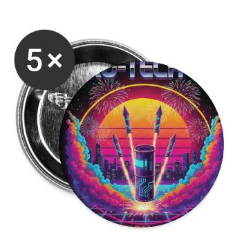 Cyber Pyro - Buttons large 2.2''/56 mm (5-pack) - white - Front