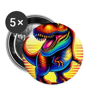 dinosaur - Buttons large 2.2''/56 mm (5-pack) - white - Front
