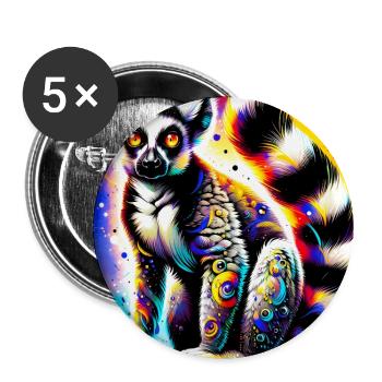 Lémurien - Lot de 5 grands badges (56 mm) - blanc - Devant