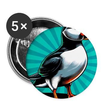 puffin - Buttons large 2.2''/56 mm (5-pack) - white - Front