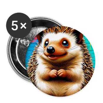 hedgehog - Buttons large 2.2''/56 mm (5-pack) - white - Front
