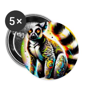 Lémurien - Lot de 5 grands badges (56 mm) - blanc - Devant