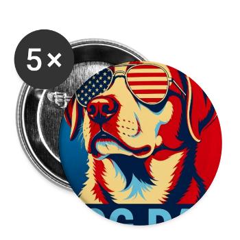 Patriotic Dog Dad – Drôle de Dog Dad pour - Lot de 5 grands badges (56 mm) - blanc - Devant