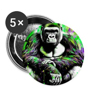Gorilla - Buttons groß 56 mm (5er Pack) - Weiß - Vorne