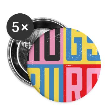 Augsburg Design - Buttons groß 56 mm (5er Pack) - Weiß - Vorne