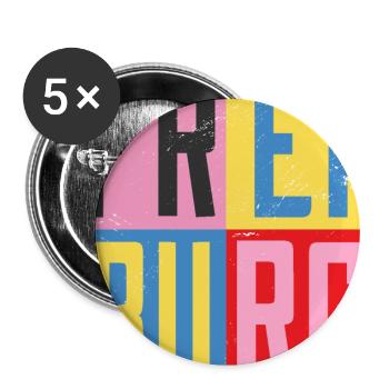 Freiburg Städte Design - Buttons groß 56 mm (5er Pack) - Weiß - Vorne