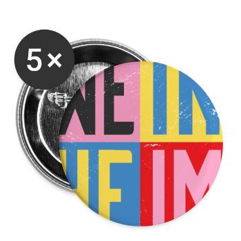 Weinheim Design - Buttons groß 56 mm (5er Pack) - Weiß - Vorne