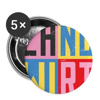 Landwirt Design - Buttons groß 56 mm (5er Pack) - Weiß - Vorne