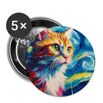 Cat - Buttons large 2.2''/56 mm (5-pack) - white - Front