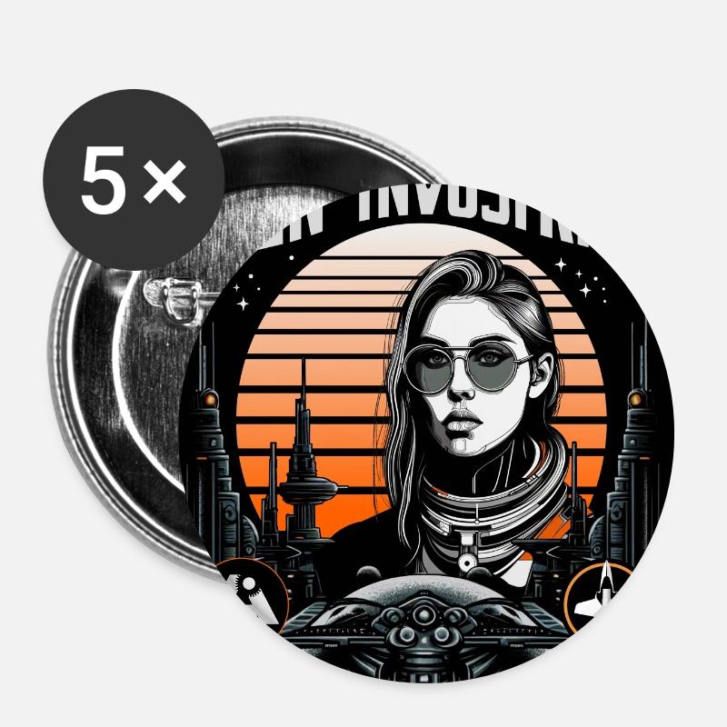 alien industries automata - Buttons large 2.2''/56 mm (5-pack) - white