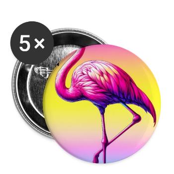 flamingo - Buttons large 2.2''/56 mm (5-pack) - white - Front