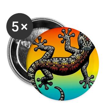 Gecko - Buttons groß 56 mm (5er Pack) - Weiß - Vorne