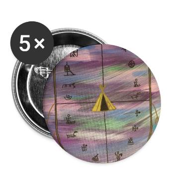 Tambour de cérémonie - Lot de 5 grands badges (56 mm) - blanc - Devant