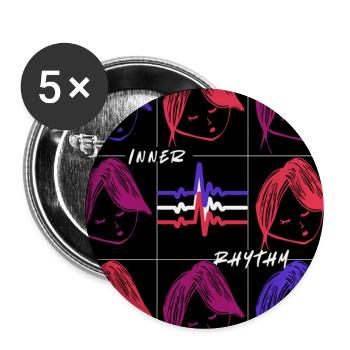 Inner Rhythm – Vibrant Minimalist Design - Buttons large 2.2''/56 mm (5-pack) - white - Front