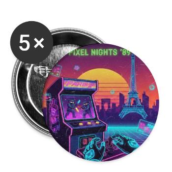 Paris Cyber Gamer - Buttons groß 56 mm (5er Pack) - Weiß - Vorne