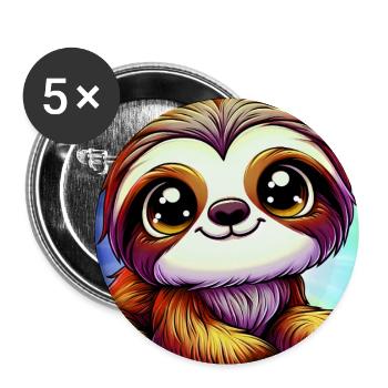 sloth - Buttons large 2.2''/56 mm (5-pack) - white - Front